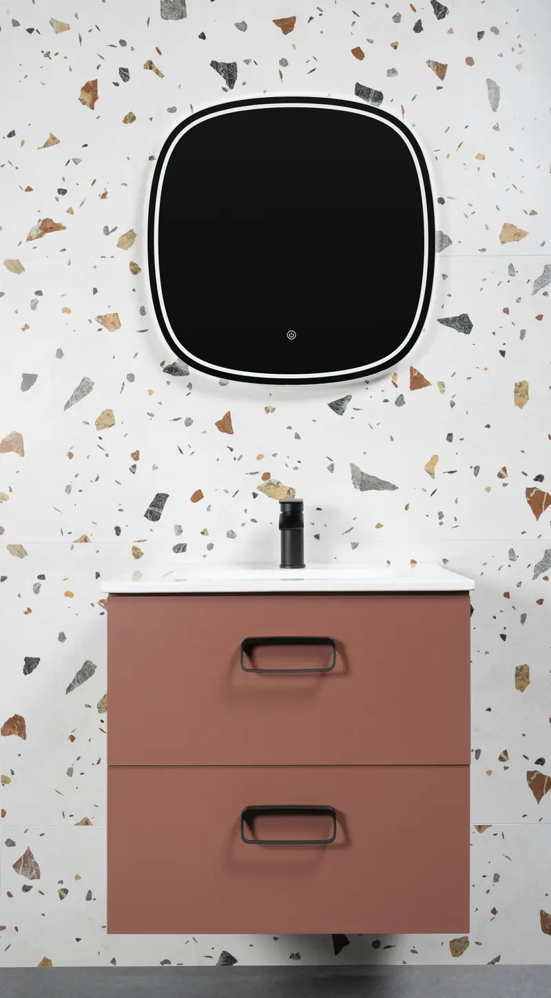 Terrazzo style bathroom floor - premium tiling Gold Coast